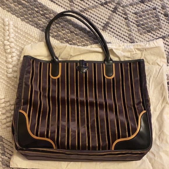 Longchamp Velvet Striped Tote - Picture 3 of 4